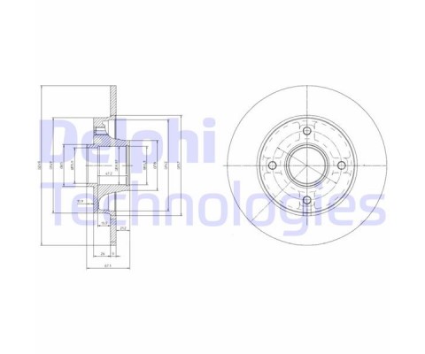 ARKA FREN AYNASI ADET P307-C4 1.4-1.6-2.0 HDİ 05 249x9x4DL PORYALI