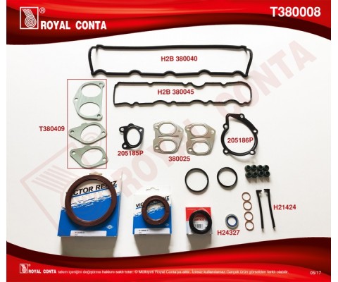 MOTOR TAKIM CONTA KEÇELİ LASTİKLİ PARTNER-BERLINGO-C15-JUMPY-XSARA 1.9 DW8
