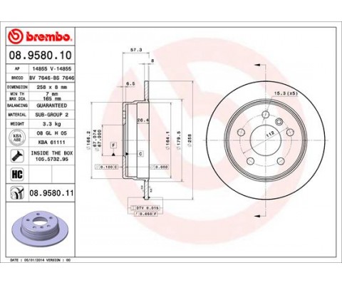 FREN DISKI ARKA MERCEDES W169 W245