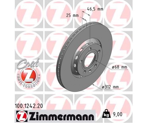 ÖN FREN AYNASI PASSAT 1.6-1.9TDI-2.0-1.8T 00/5.05 A4 01 A6 97SUPERB 02 EXEO 09 312x25x10DLxHAVALI x 986479057-DF4262S