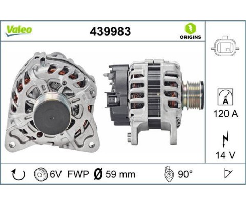 ALTERNATÖR 14V 120A RENAULT CAPTUR I 13 CLIO IV 12 KANGOO 12 MEGANE IV 15 KADJAR 15 DACIA DUSTER 10 DOKKER 12 SANDERO II 13 LOGAN II 12 1.5dCi K9K