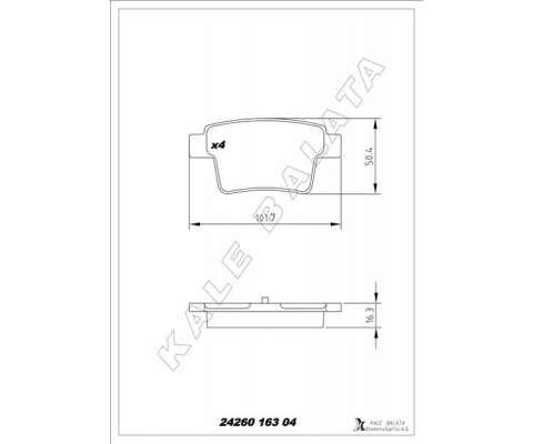 ARKA FREN BALATASI MONDEO III 04 07 JAGUAR X TYPE ESTATE 05 09