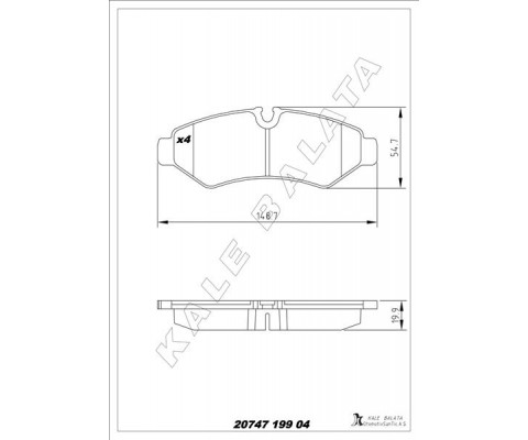 FREN BALATASI ARKA MERCEDES SPRINTER B907 B910 18 TEK TEKER