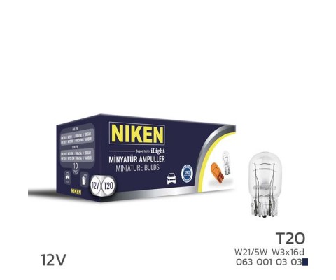 NIKEN T20 DİPSIZ AMPUL 1016 W21/5W W3x16d 10LU