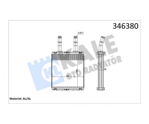 KALORİFER RADYATÖRÜ HYUNDAI ACCENT 1.3L 4G13 95-00 / 1.5L G4EK 95-00 / ADMIRE 1.3L G4EA 01-05 / GETZ 1.3L G4EA 03-05 / 1.5L D3EA CRDi 02-05 - ALEMİNYUM