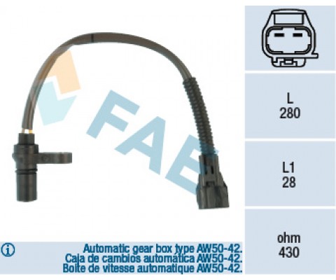 KRANK SENSORU VOLVO S40 I 644 1.8 95 08 V40 645 1.8 95 00 OTOMATIK SANZIMAN AW50-42