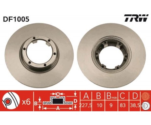 ÖN FREN AYNASI R12 -TOROS R5 75/85 228x10x6DL