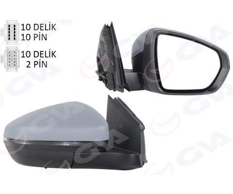 DIŞ DİKİZ AYNASI SAĞ ELEKTRİKLİ KATLANABİLİR ISITMALI SİNYALLİ ASTARLI KONVEKS PSA 3008-4008 16-23
