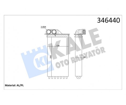 KALORİFER RADYATÖRÜ C2 03 C3 02/02 1007 10/05 1.4-1.6-1.6 16V-1.4HDI 250x140