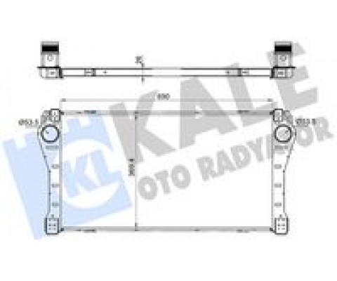 TURBO RADYATÖRÜ INTERCOOLER TOYOTA AVENSIS 1.6L 1WW WWT270 dizel 15- / VERSO 1.6L 1WW WAR20 dizel 15- 690x369x26