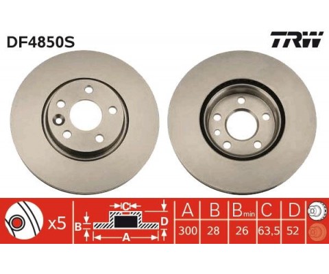 FREN DISKI ON ADET FREELANDER 2 L359 RANGE ROVER EVOQUE L538 FORD S-MAX MONDEO GALAXY 2 VOLVO S80 S60 V60 V70 300cm CAP