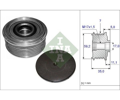 ALTERNATÖR KASNAĞI RULMANLI TRANSİT 2.4 TDCI 00-06 ALTERNATÖR OEM NO İÇİN: 2C1T10300BA