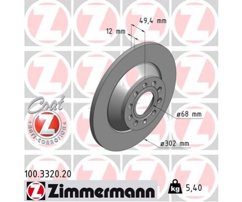 ARKA FREN AYNASI AUDI A6 4B.C5 3.0 QUATTRO 07/04 A6 4F2 2.0 TDI 07/04 302x11.7x9DL 986479257-DF4434