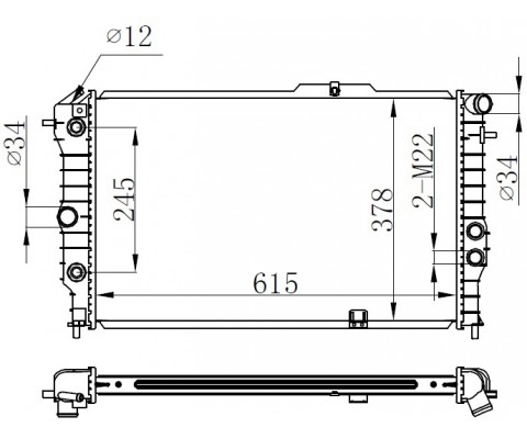 RADYATOR MECHANİCAL 617X377X34 VECTRA A - 1.4/1.6İ/1.8İ/2.0İ/1.7D 88- 630641