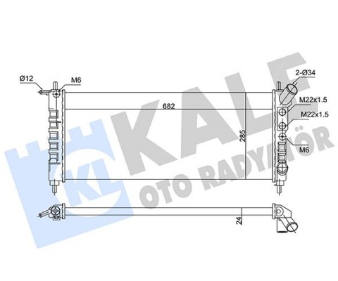 SU RADYATÖRÜ OPEL CORSA B 1.0İ 12V 93 00 MT MEKANİK 682X285X24