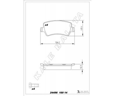 ARKA FREN BALATASI S-MAX 09 06 GALAXY III 06 VOLVO S60 10 S80 06 V60 -V70 06 XC60 08 XC70 06