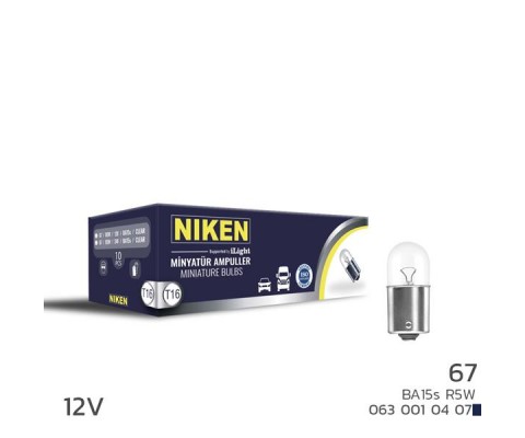 NIKEN T16 MINYATUR AMPUL R5W BA15S 12V 10LU