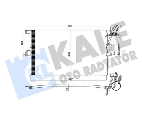 KLİMA RADYATÖRÜ KONDENSERİ VECTRA B 95-02 AL/AL 625x370x20