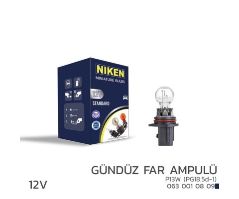NIKEN 12V P13W GÜNDÜZ FAR AMPULÜ PG18.5d-1 10LU