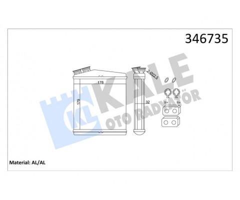 KALORIFER RADYATORU 204DTD AJ20D4 DISCOVERY SPORT L550 FREELANDER 2 L359 R.R EVOQUE L538 VOLVO V60 I S80 2 S60 2