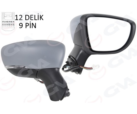 DIŞ DİKİZ AYNASI SAĞ ELEKTRİKLİ ISITMALI SİNYALLİ SENSÖRLÜ ASTARLI KONVEKS CAPTUR 17-
