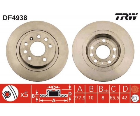 ARKA FREN AYNASI ASTRA H GTC 2.0T 04 14 ZAFIRA B 05 15 277.9x10x5DL DOLU