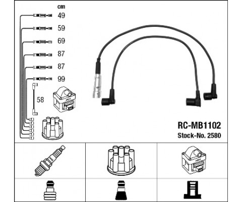 ATESLEME KABLOSU SETI MERCEDES M110 W123 S123 C123 W460 W126 R107