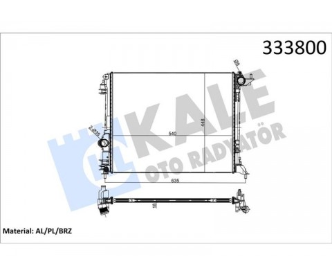MOTOR SU RADYATÖRÜ GRAND SCENIC IV 15 MEGANE IV 15 SCENIC IV 15 1.2 TCE 1.3 TCE 1.5dCi 539x446x27