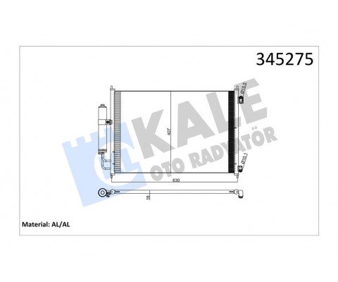 KLİMA KONDENSERİ NISSAN X-TRAİL DİZEL-BENZİN 07 642X388X16 OTO.-MEK. AL/AL
