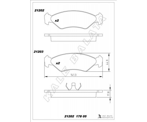 ÖN BALATA FIESTA1.0 1.3 1.4 1.8 D 95 FORD KA 1.0 1.3 96 MAZDA 121 96