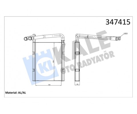 KALORİFER RADYATÖRÜ KIA RIO 1.4L G4EE benzinli 05-10 1.6L G4ED benzinli 05-10 1.5L CRDİ 4 silindi r 05- - ALEMİNYUM