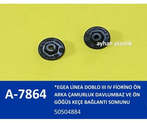 ÖN ARKA ÇAMURLUK DAVLUMBAZ VE ÖN GÖĞÜS KEÇE BAĞLANTI SOMUNU EGEA LİNEA DOBLO III IV FİORİNO