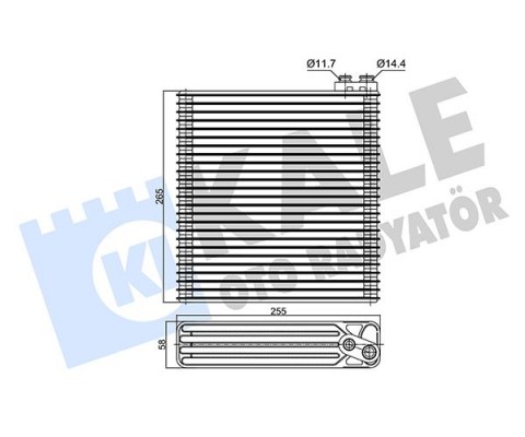 EVAPORATOR TOYOTA COROLLA 1.4-1.6 2.0D-4D 01-08 BRAZING AL/AL 255X265X58