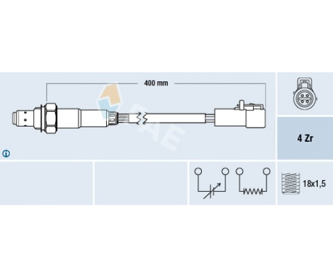 OKSIJEN SENSORU FORD FIESTA V JH . JD : 01 08 KA RB : 1.3 I 02 08