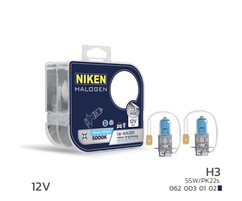 NIKEN 12V H3 55W BEYAZ IŞIK AMPUL PK22s 5000K