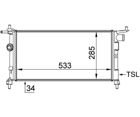 RADYATÖR CORSA B-TIGRA-COMBO 1.2-1.4-1.4 16V KLİMASIZ MEK 530x285x34