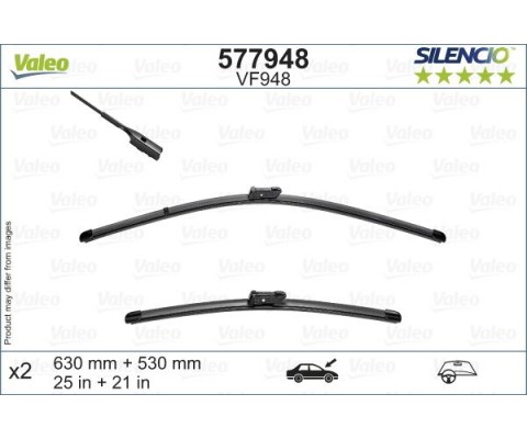 Valeo Silencio X-TRM Flat Blade VM948 X2 625 530 mm SKODA KODIAQ 03/17