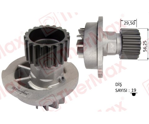 DEVİRDAİM SU POMPASI CHEVROLET AVEO KALOS 1.4L F14D T200 T250 T255 06- / LACETTI 1.4L 1.6L KLAN 05- / DAEWOO NUBIRA 1.6L A16DM 16v KLAJ 97-02