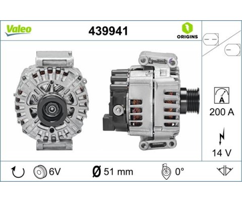 ALTERNATOR 14V 200A MERCEDES W205 C218 W212 C207 C253 W447 B906