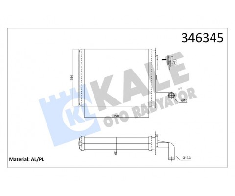 KALORİFER RADYATÖRÜ BRAZİNG PALIO MUSLUKLU 233x195x32