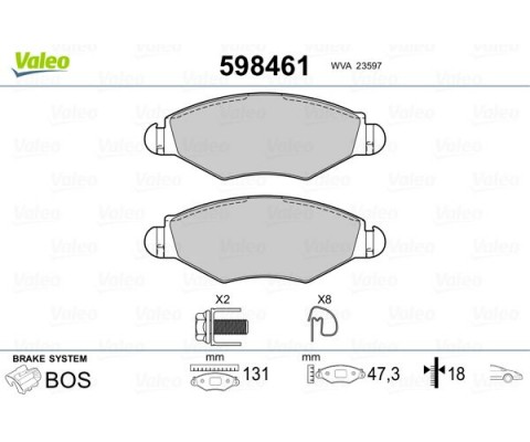 ÖN FREN BALATASI PEUGEOT P206 1.4 1.6 09/98 P306 1.4 1.6 5/93 FTE KIRMIZI KUTU