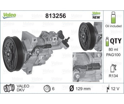 KLİMA KOMPRESÖRÜ MEGANE III 08 FLUENCE 10 SANDERO II 12 LOGAN II 12 LODGY 12 DUSTER 10 1.5dCi 1.6 16V K4M 12V 6 KANAL 125MM PAG46 YAĞ 160ml