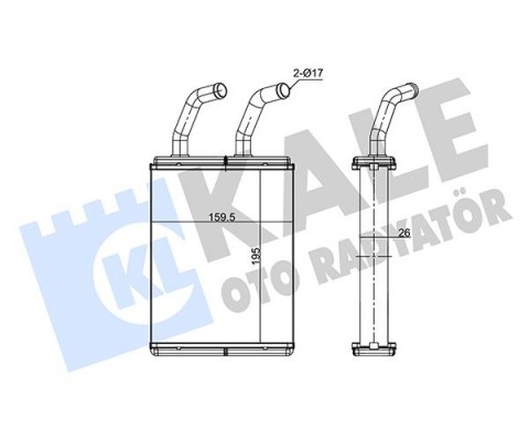 KALORİFER RADYATÖRÜ KIA PREGIO 2.7L J2 98- BESTA 2.5L D4BH 02- KLİMALI ARAÇLAR İÇİN - ALEMİNYUM