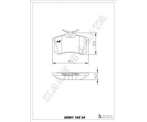 ARKA BALATA MGN II-LGN-GOLF III-IV-PASSAT III-POLO-C3-C4-P307-AUDI A3-A4 87x52.9x15mm