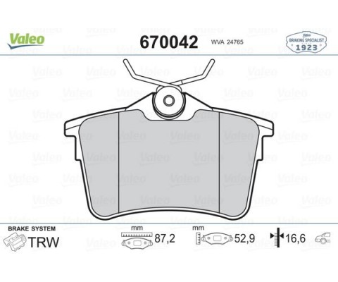 ARKA FREN BALATASI P307 00 09 P308 07 14 PARTNER 08 PARTNER TEPEE 08 BERLINGO 08 C4 04 16 XSARA PICASSO 99 11 DS4 15 18