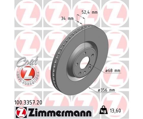 ÖN FREN AYNASI AUDI A6-A7-A8 10 HAVALI 356mm/5D 986479748-DF6216
