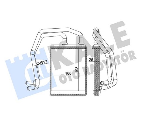 KALORİFER RADYATÖRÜ MITSUBISHI CANTER FUSO 2.8L 4M40 Euro1 FE711 01- 3.9L 4D34-2A FE839 Euro4 06- 3.9L 4D34T FE859 06- - ALEMİNYUM