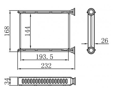 KALORİFER RADYATÖRÜ BRAZİNG FLUENCE 1.5 DCİ MGN III 08 144X193X26 OTO.-MEK.