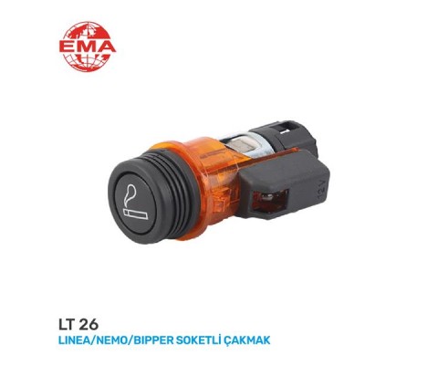 KOMPLE ÇAKMAK SOKETLİ LINEA-NEMO-BIPPER TURUNCU / 3 FİŞLİ