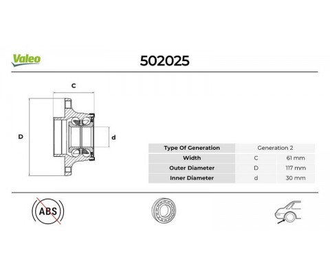 ARKA TEKER PORYASI RULMANLI TEMPRA-DOBLO-PALIO-ALBEA-MAREA ABS SİZ 4 BİJON 30x117x61.7